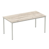 Impulse 1600mm Straight Table Grey Oak Top Silver Box Frame Leg I003261 DD